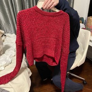 Red cropped sweater